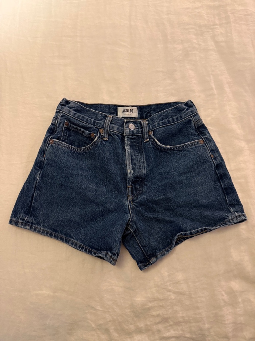 Agolde Parker Long Denim Shorts